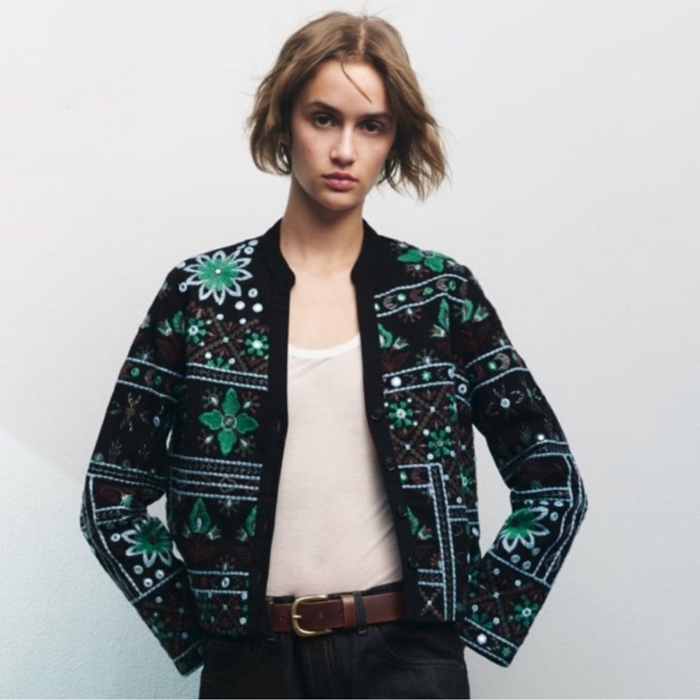 Zara mirror embellished jacket size medium
